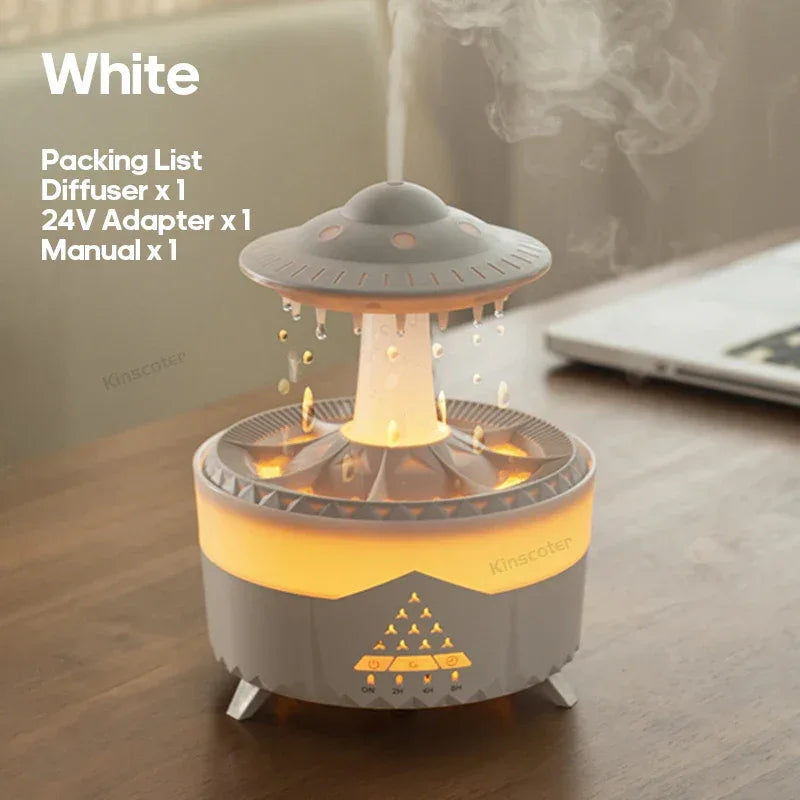Premium Rain Drop Humidifier – LED Flame Mist Aroma Diffuser - Clarify.pk