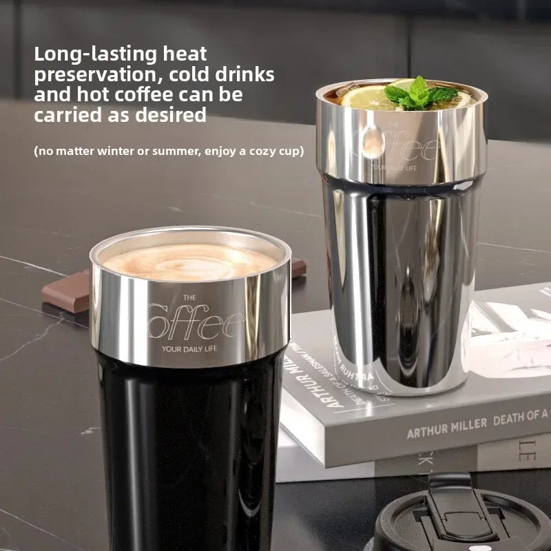 Double-Sided Insulated Coffee Cup – 316 Stainless Steel - Clarify.pk