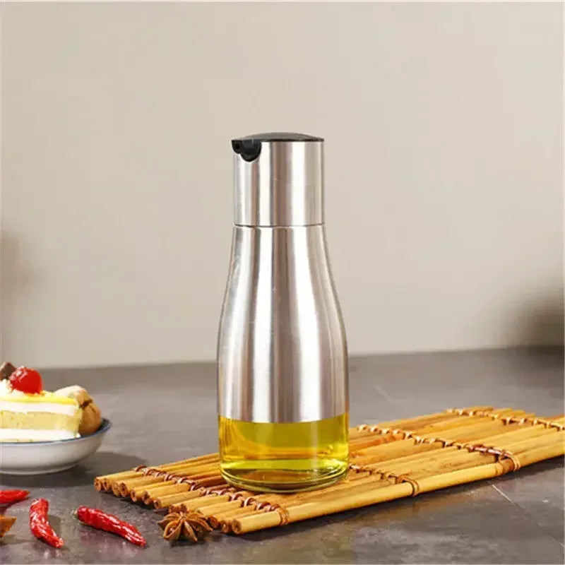 Stainless Steel Glass Oil Dispenser Bottle - Clarify.pk
