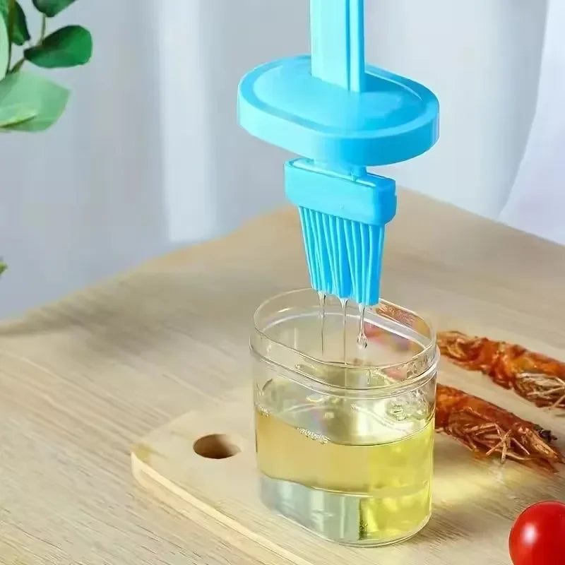 Silicone Oil Brush Bottle – Kitchen Baking & BBQ Oil Dispenser with Lid - Clarify.pk