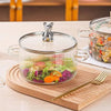1500ML Clear Glass Saucepan with Dual Handles Soup Cooking Pot with Cover Heat Resistant Kitchen Cooking Tools