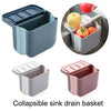 Kitchen Sink Retractable Drain Basket Suction Cup Hanging Storage Rack Kitchen Waste Pool Dry and Wet Separation Trash Organizer