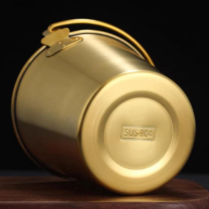 Mini Stainless Steel Pails Small Ice Bucket With Handle For Beverage Wine French Fries Chicken Wings Home Bars Parties Use