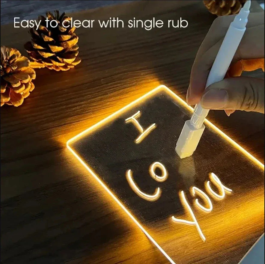 LED Message Note Board Night Light – USB With Marker - Clarify.pk