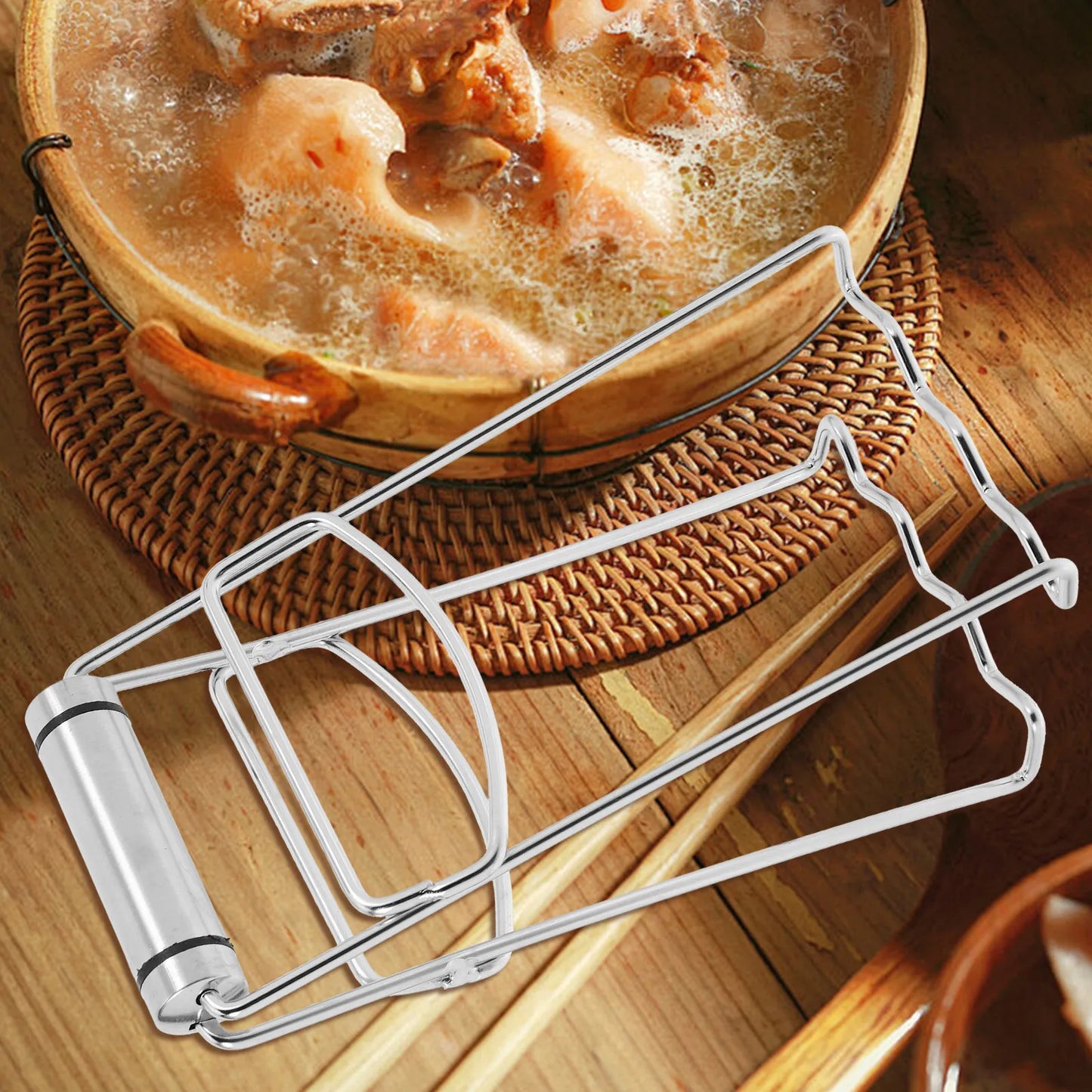 Stainless Steel Folding Hot Dish Plate Clip Multifunctional Retriever Tongs Heat Resistant Plate Gripper Kitchen Anti Scald