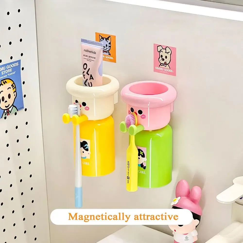 Wall-Mounted Magnetic Toothbrush Holder with Cup (each) - Clarify.pk