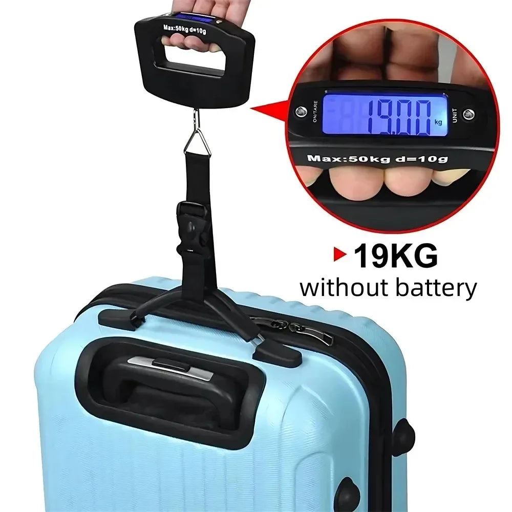 50kg/10g Portable Travel Luggage Scale – Digital Handheld Weighing Scale - Clarify.pk
