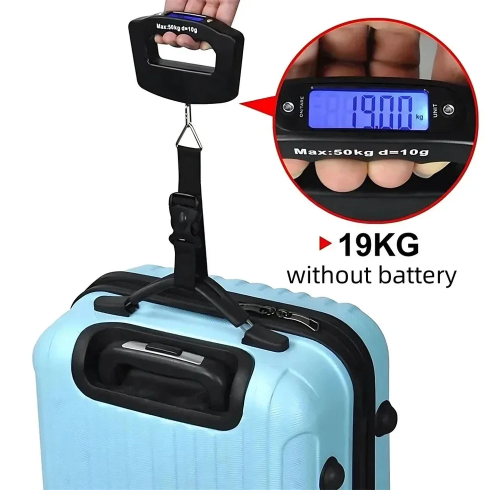 50kg/10g Portable Travel Luggage Scale – Digital Handheld Weighing Scale - Clarify.pk