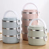 Portable stainless steel insulated picnic lunch box for outdoor camping