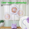 USB Rechargeable Flower Clip-on Fan – 360° Rotation with LED (Random Color) - Clarify.pk