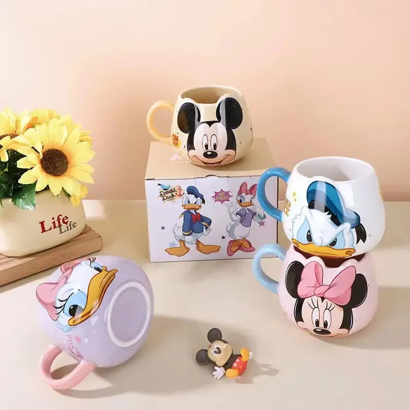 Premium Cartoon Character Mug Set – 450ml Kids Water Cups (Random Color/Each) - Clarify.pk