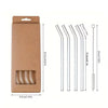 5pcs Reusable Glass Straw Set with Cleaning Brush - Clarify.pk