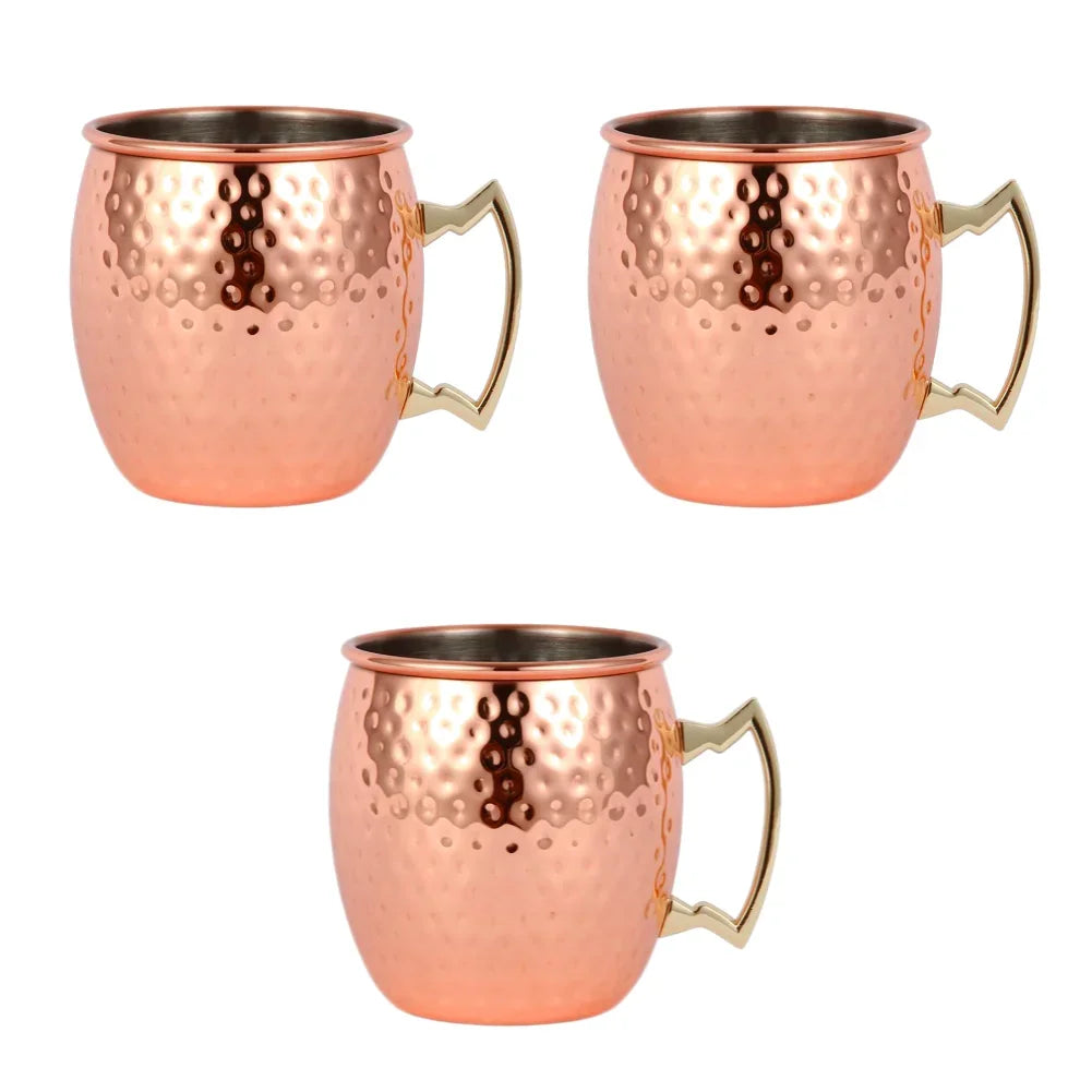 1-6PCS Cocktail Wine Cup Moscow Mule Mugs Stainless Steel Copper Plated Juice Beer Cup Coffee Mugs Bar Champagne Party Drinkware