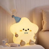Rechargeable USB LED Star Night Light Colorful Light Soft Silicone Touch Table Lamp Glowing Effect Remote Control Bedside Light