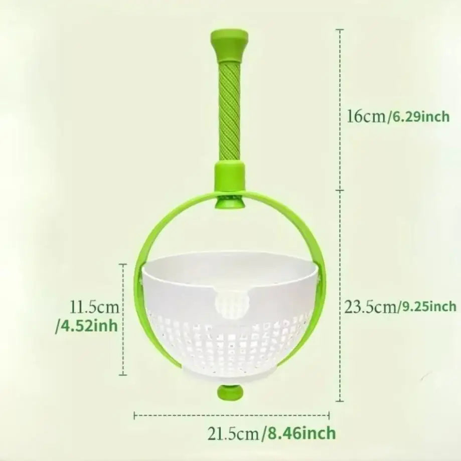 1 Pcs Rotating Drainage Basket, Hand Pressed Vegetable and Fruit Salad Rotating Cleaning and Dehydration Device for Storage
