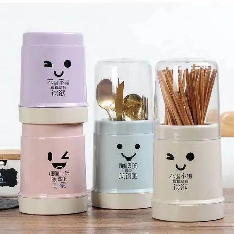 Cute Kitchen Spoon & Chopstick Holder – Cutlery Storage Organizer (Random color) - Clarify.pk