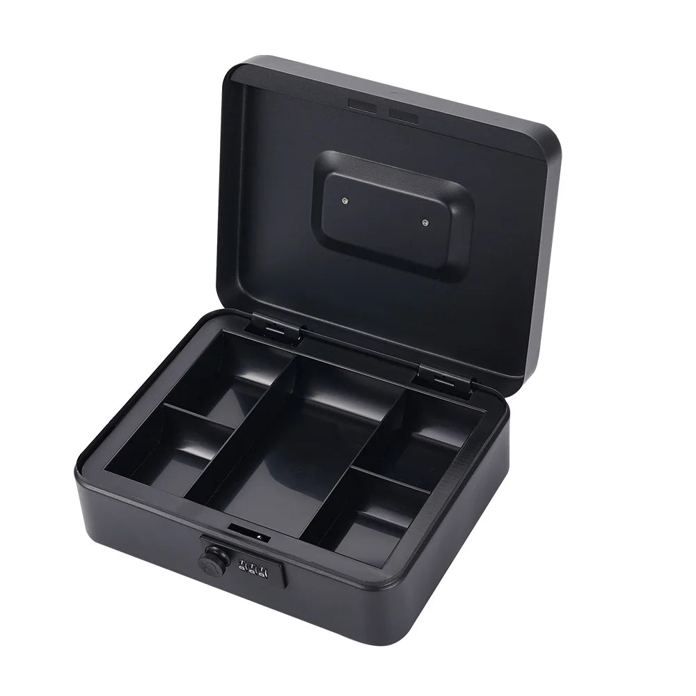 25CMx20CMx9CM Portable Money Box Password Style/Key Style Metal Cash Register Box Collection Box For Home Office Supermarket