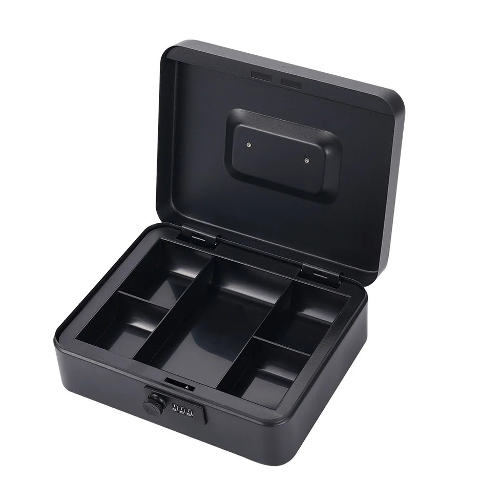 25CMx20CMx9CM Portable Money Box Password Style/Key Style Metal Cash Register Box Collection Box For Home Office Supermarket