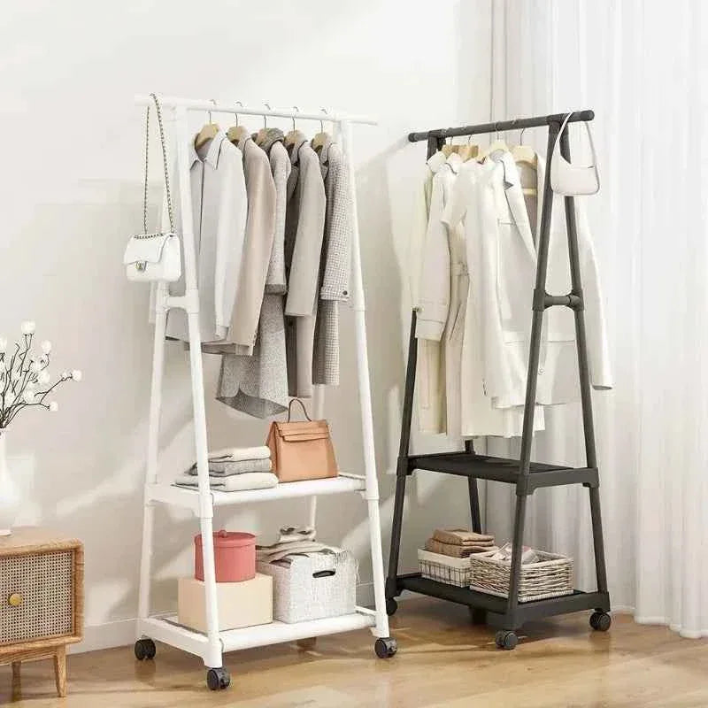 Portable Clothes Rack with Wheels - Simple Hanging Clothes Hanger - Clarify.pk