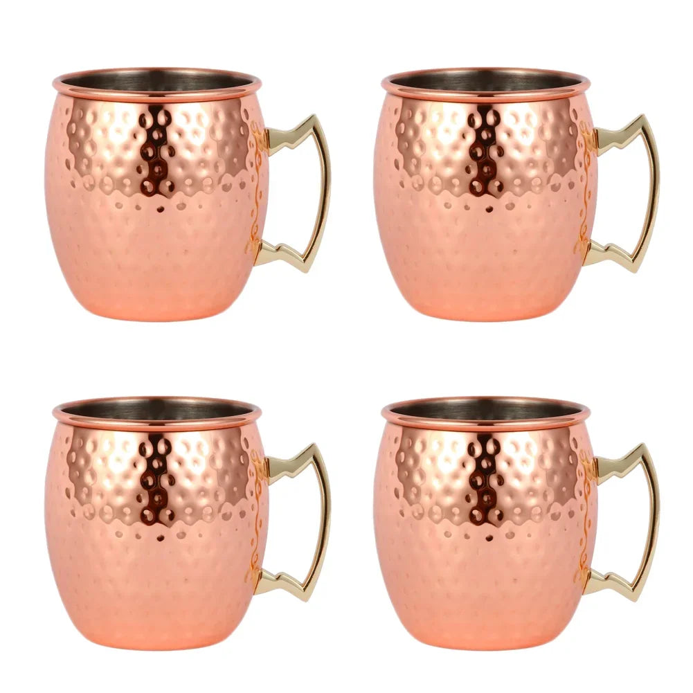 1-6PCS Cocktail Wine Cup Moscow Mule Mugs Stainless Steel Copper Plated Juice Beer Cup Coffee Mugs Bar Champagne Party Drinkware