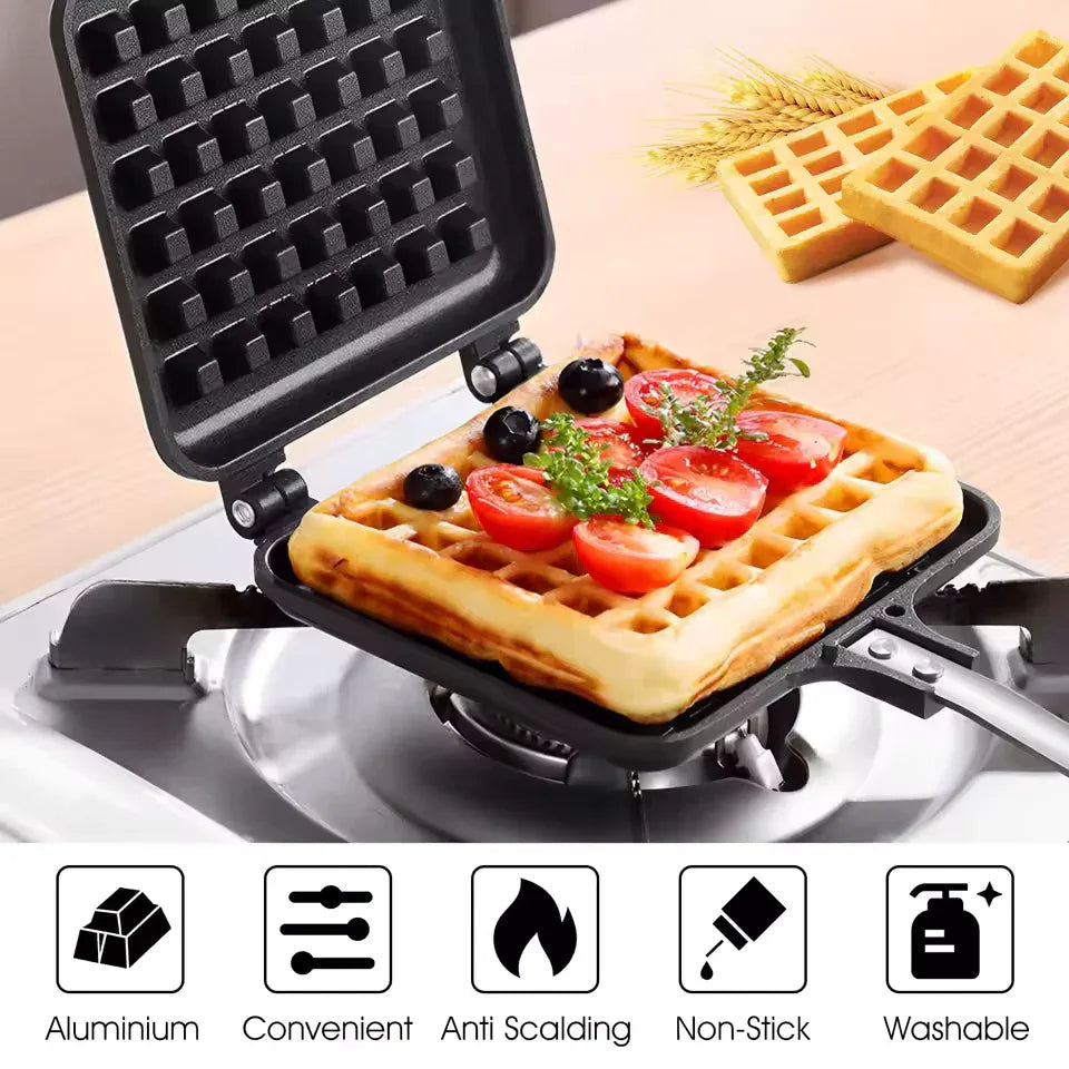 Portable Waffle Maker – Quick Heating Non-Stick Breakfast Iron - Clarify.pk