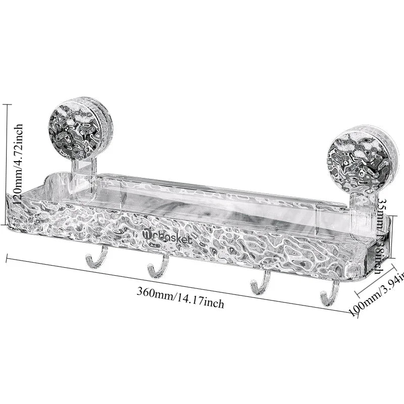 Shower Room Suction Cup Bathroom Storage Shelf Basket Home Storage Organizer Shelf Decorative Easy Install Dropshipping