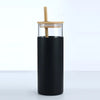 Glass Tumbler with Bamboo Lid With Random Color Cover - Clarify.pk