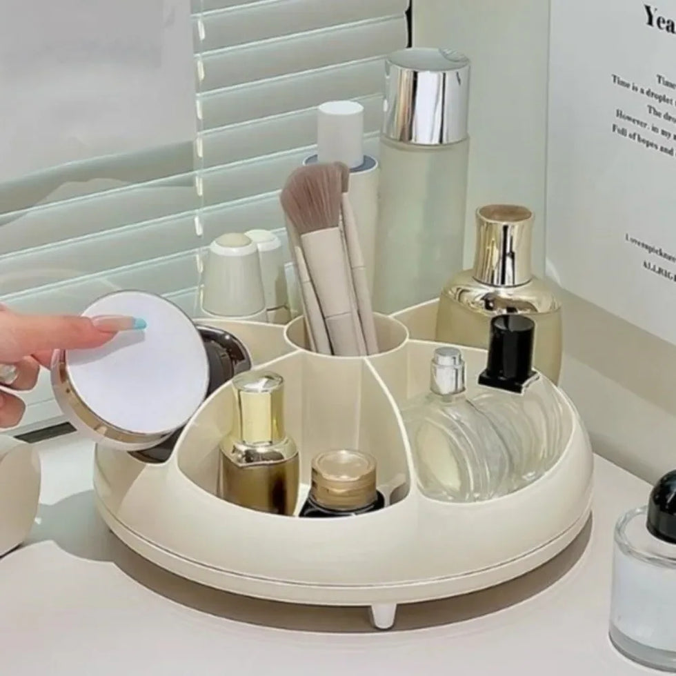 Rotating Cosmetic Storage Organizer – Large Capacity Makeup Holder - Clarify.pk