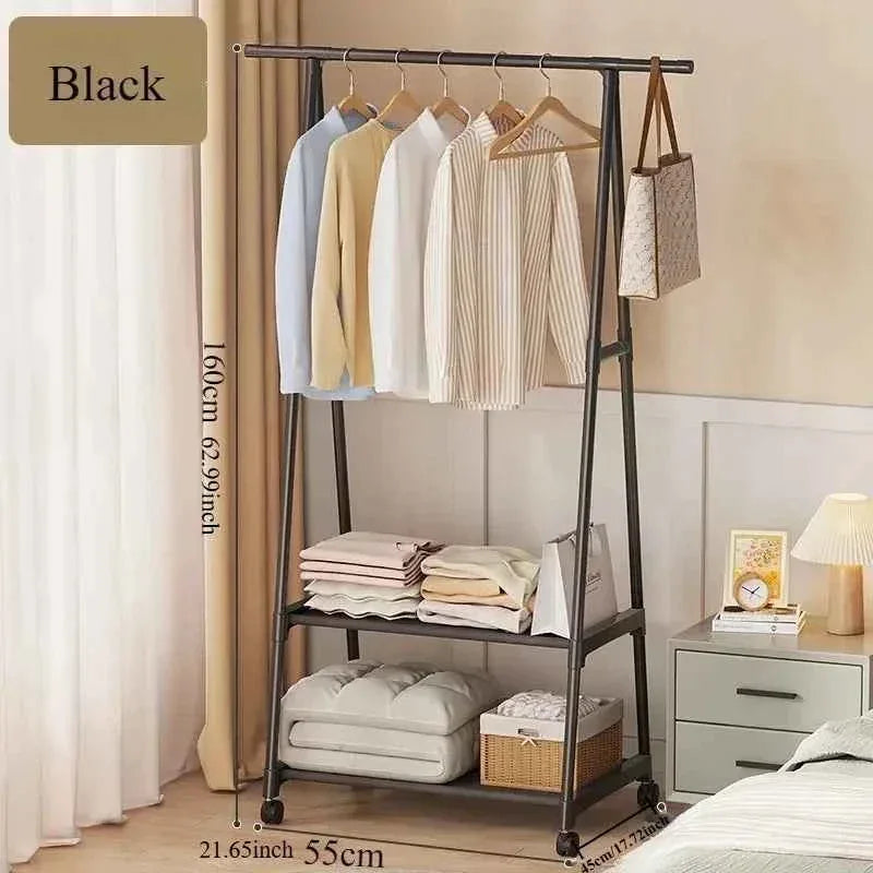 Portable Clothes Rack with Wheels - Simple Hanging Clothes Hanger - Clarify.pk
