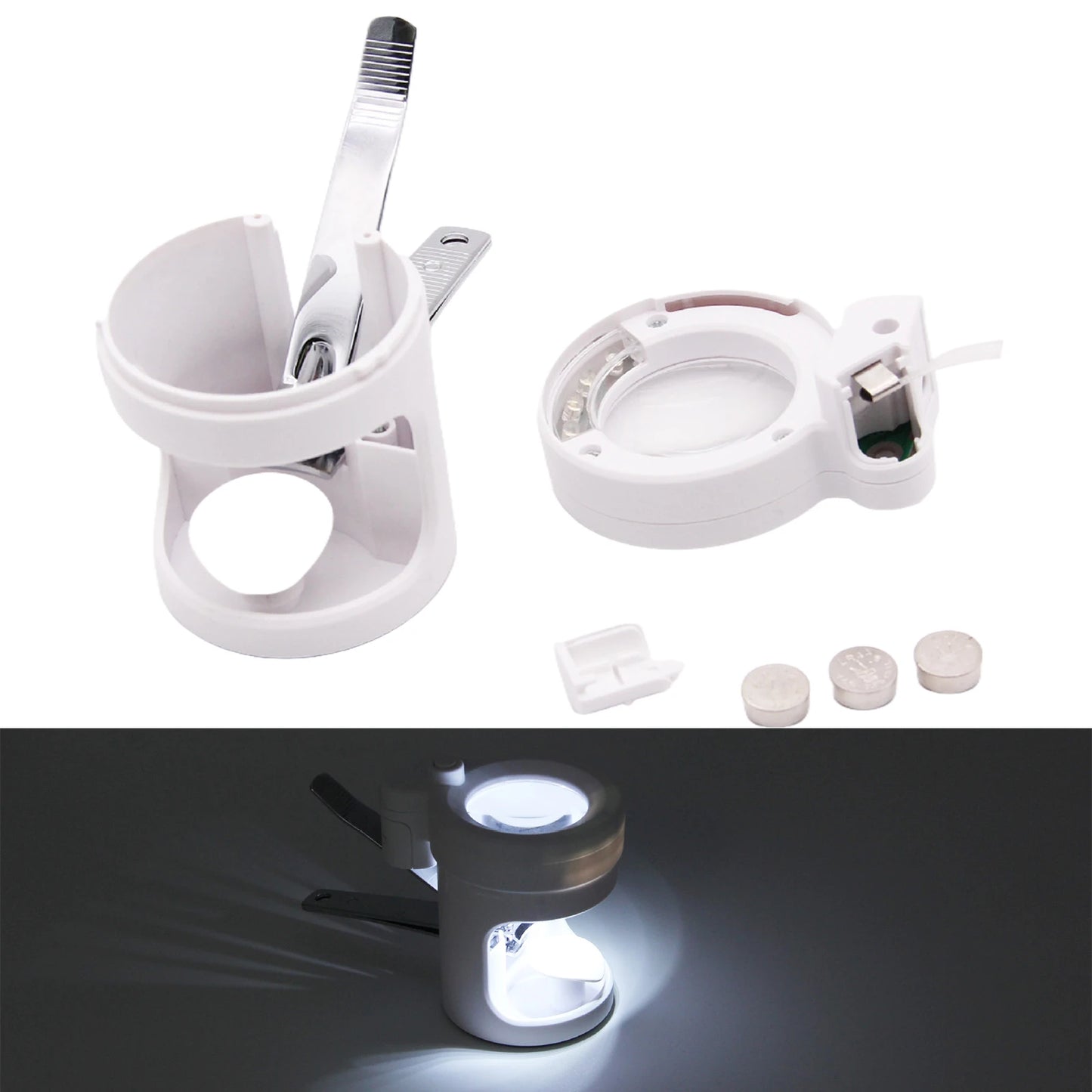 Nail Clipper with Magnifier and LED Light Stainless Steel Nail Trimmer Fingernail Toenail Trimmer for Seniors Elderly Gift