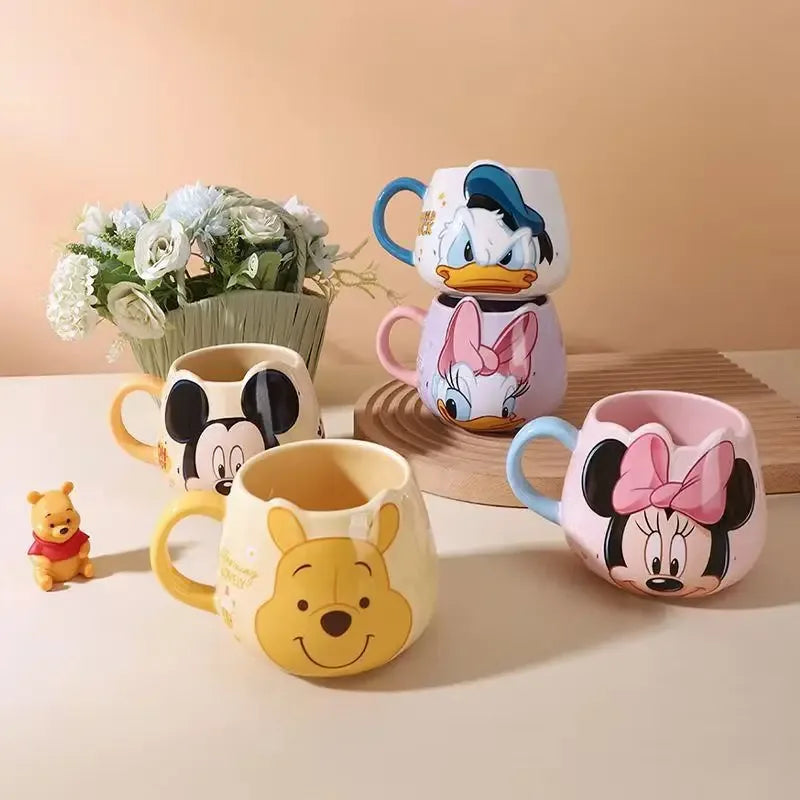 Premium Cartoon Character Mug Set – 450ml Kids Water Cups (Random Color/Each) - Clarify.pk