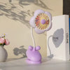 USB Rechargeable Flower Clip-on Fan – 360° Rotation with LED (Random Color) - Clarify.pk