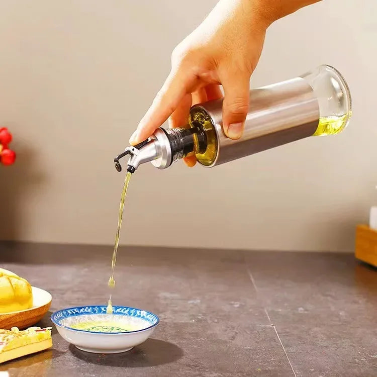 300ml Glass Oil Bottle – Leak-Proof Dispenser for Kitchen - Clarify.pk