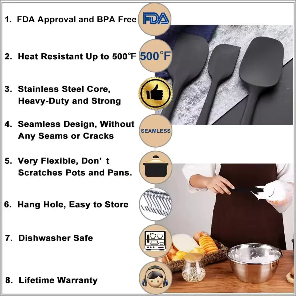 6-Piece Silicone Kitchenware Set – Non-Stick Cooking Utensils - Clarify.pk