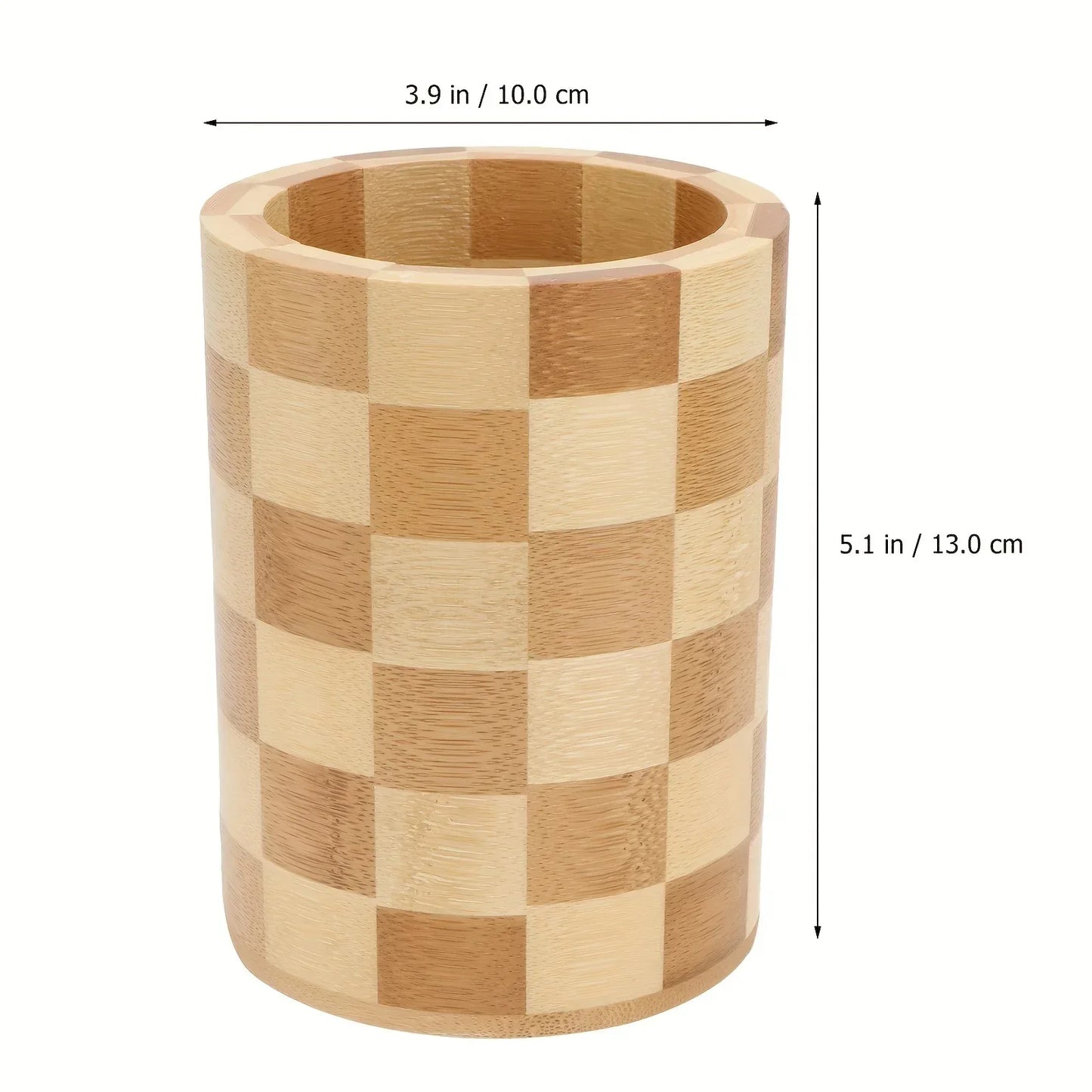 Bamboo Kitchen Utensil Holder – Natural Wood - Clarify.pk