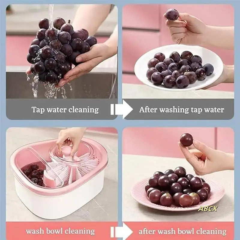 Portable Fruit And Vegetable Washer With Brush, Fruit Washing Bowl For Easy Cleaning
