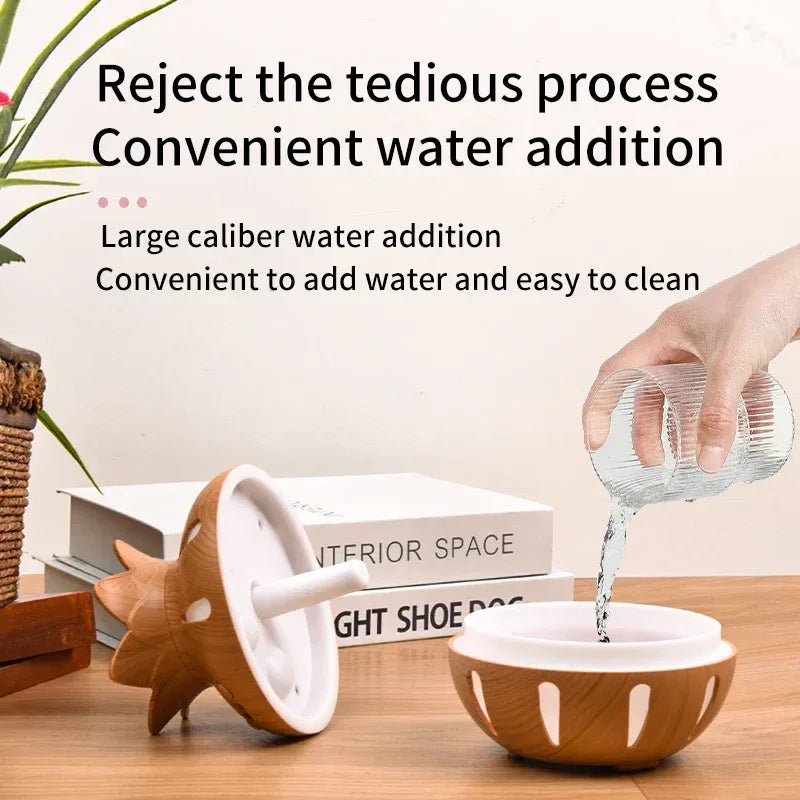 Wood Grain Flower Humidifier – USB Mini Aroma Diffuser - Clarify.pk