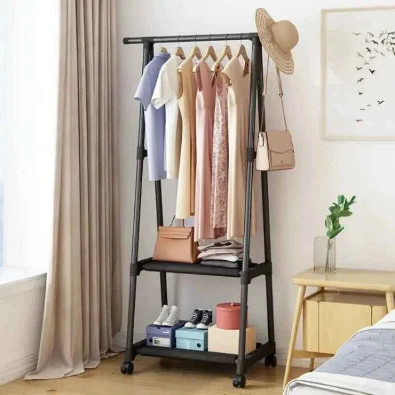 Portable Clothes Rack with Wheels - Simple Hanging Clothes Hanger - Clarify.pk
