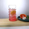 Clear Ripple Glass Cups with Straws – Juice & Cocktail Glasses - Clarify.pk