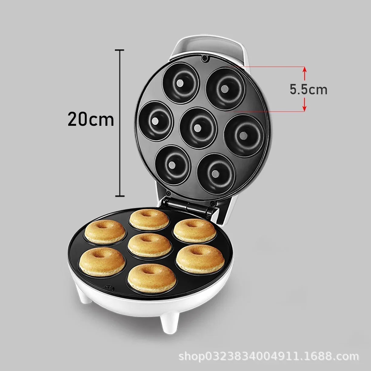 Mini Donuts Machine. Household Seven-Hole Donut Machine Double-Sided Heating Breakfast Machine Multifunctional Cake Machine. - Clarify.pk