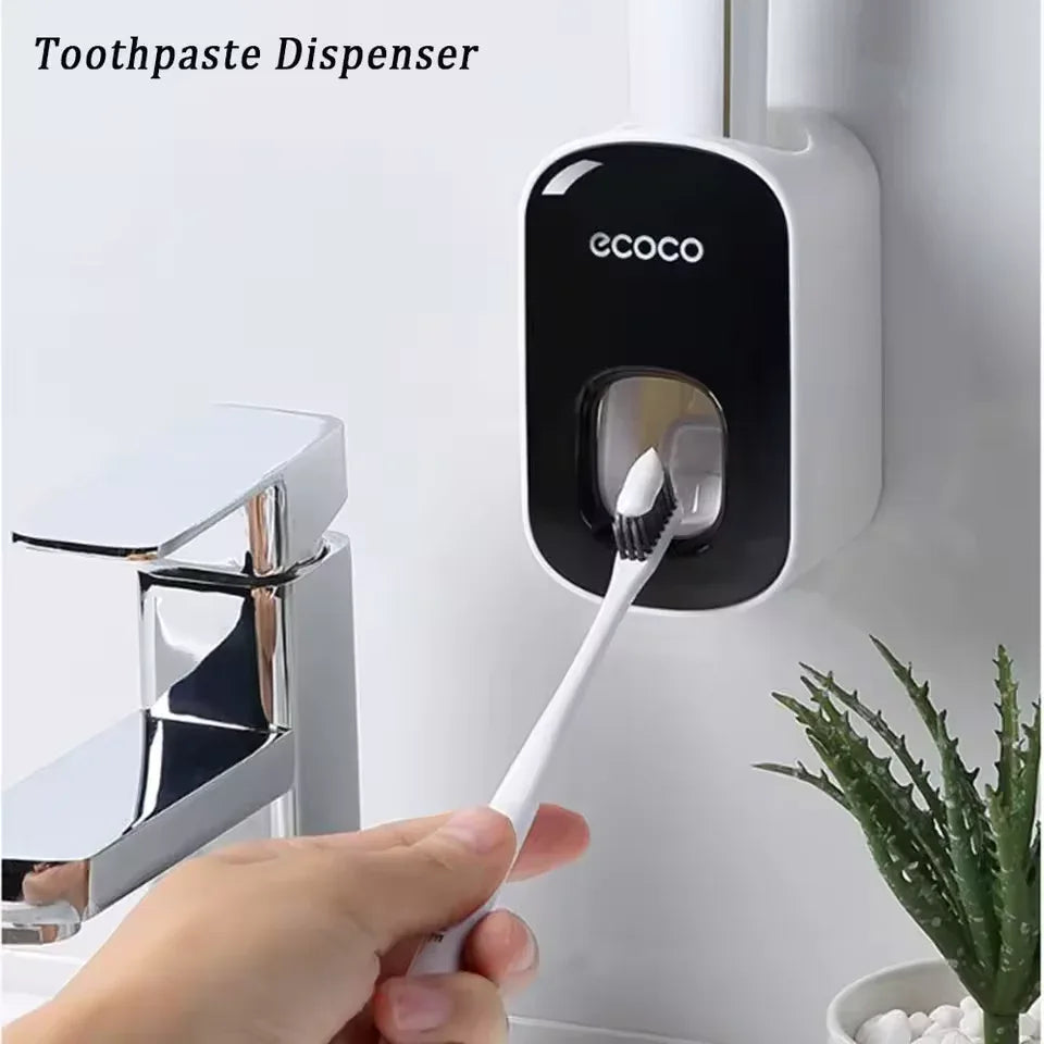 Wall-Mount Toothbrush Holder & Automatic Toothpaste Dispenser - Clarify.pk