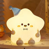 Rechargeable USB LED Star Night Light Colorful Light Soft Silicone Touch Table Lamp Glowing Effect Remote Control Bedside Light