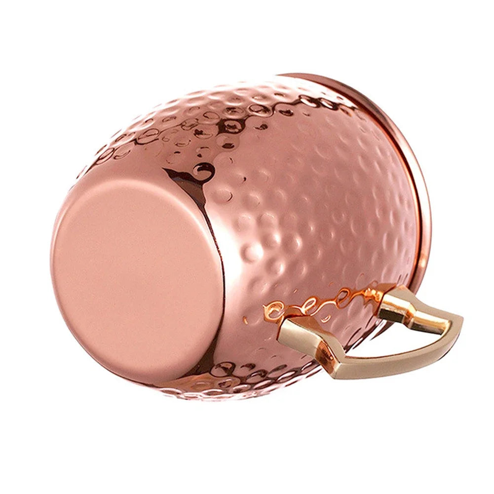 1-6PCS Cocktail Wine Cup Moscow Mule Mugs Stainless Steel Copper Plated Juice Beer Cup Coffee Mugs Bar Champagne Party Drinkware