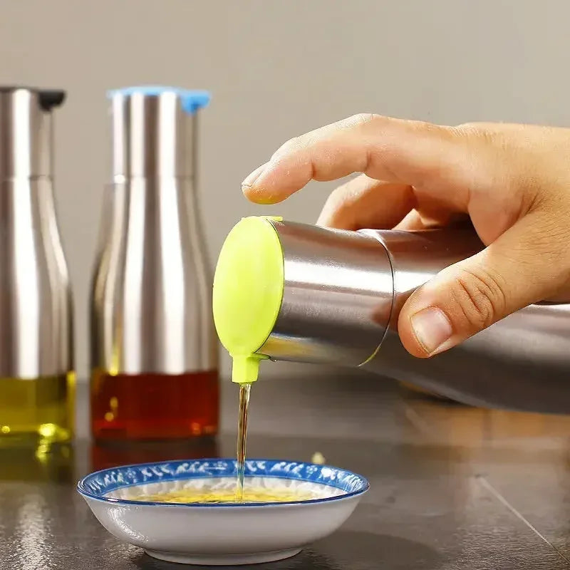 Stainless Steel Glass Oil Dispenser Bottle - Clarify.pk