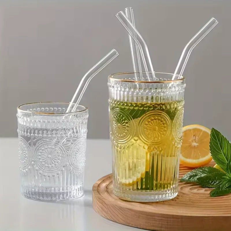 5pcs Reusable Glass Straw Set with Cleaning Brush - Clarify.pk