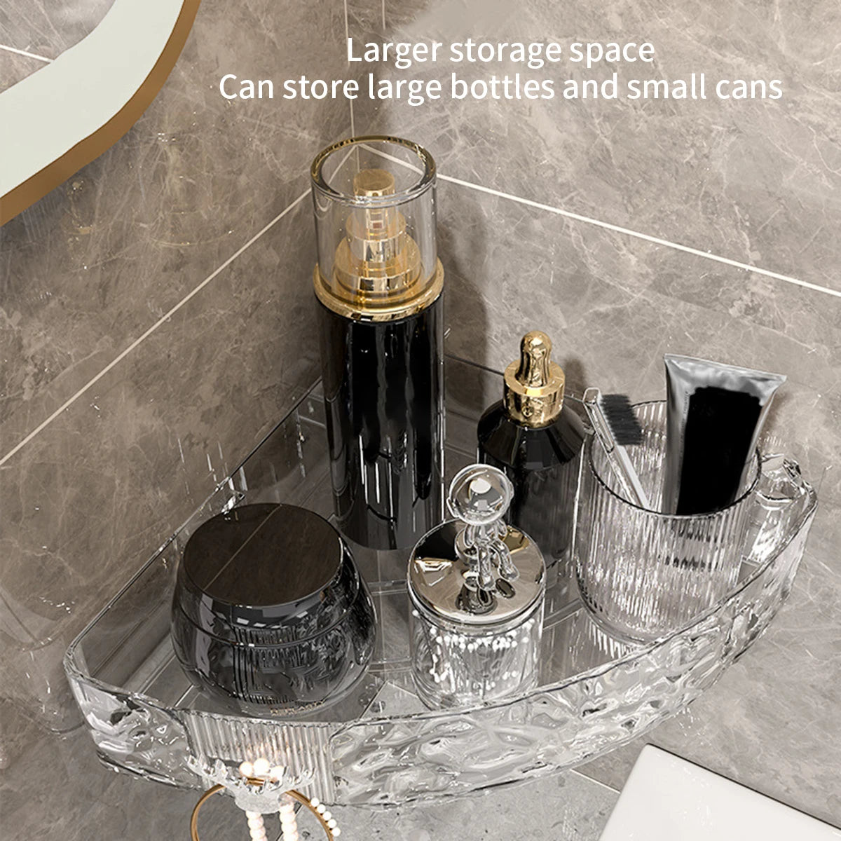 No Drill Bathroom Shelf - Waterproof Shower Storage Rack with Suction Cups, Rustproof for Bathroom Essentials