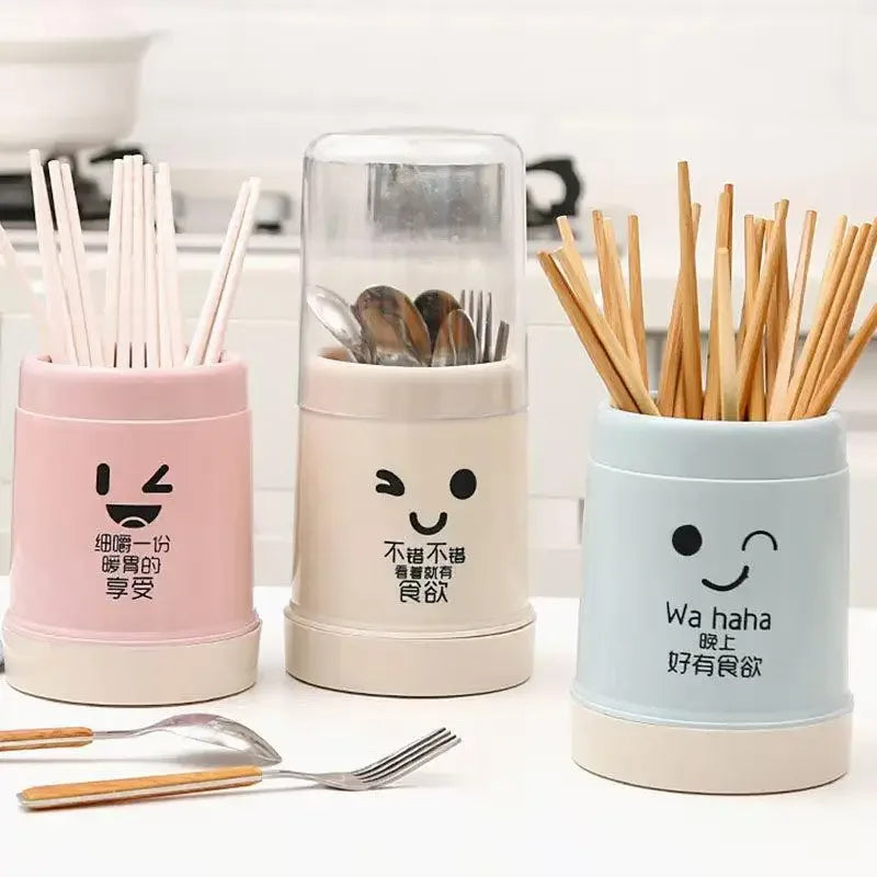 Cute Kitchen Spoon & Chopstick Holder – Cutlery Storage Organizer (Random color) - Clarify.pk