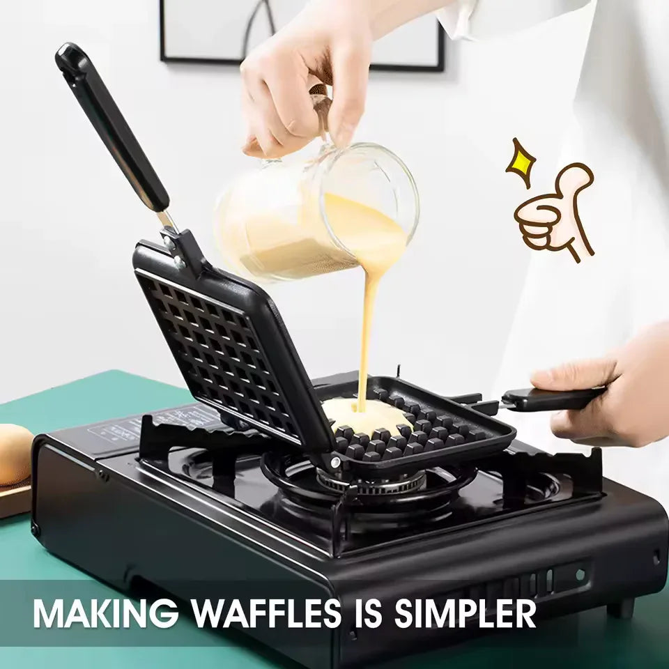Portable Waffle Maker – Quick Heating Non-Stick Breakfast Iron - Clarify.pk