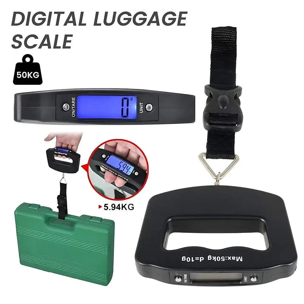 50kg/10g Portable Travel Luggage Scale – Digital Handheld Weighing Scale - Clarify.pk