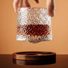 Rotating Whisky Glass Cup with Bamboo Coaster - Clarify.pk